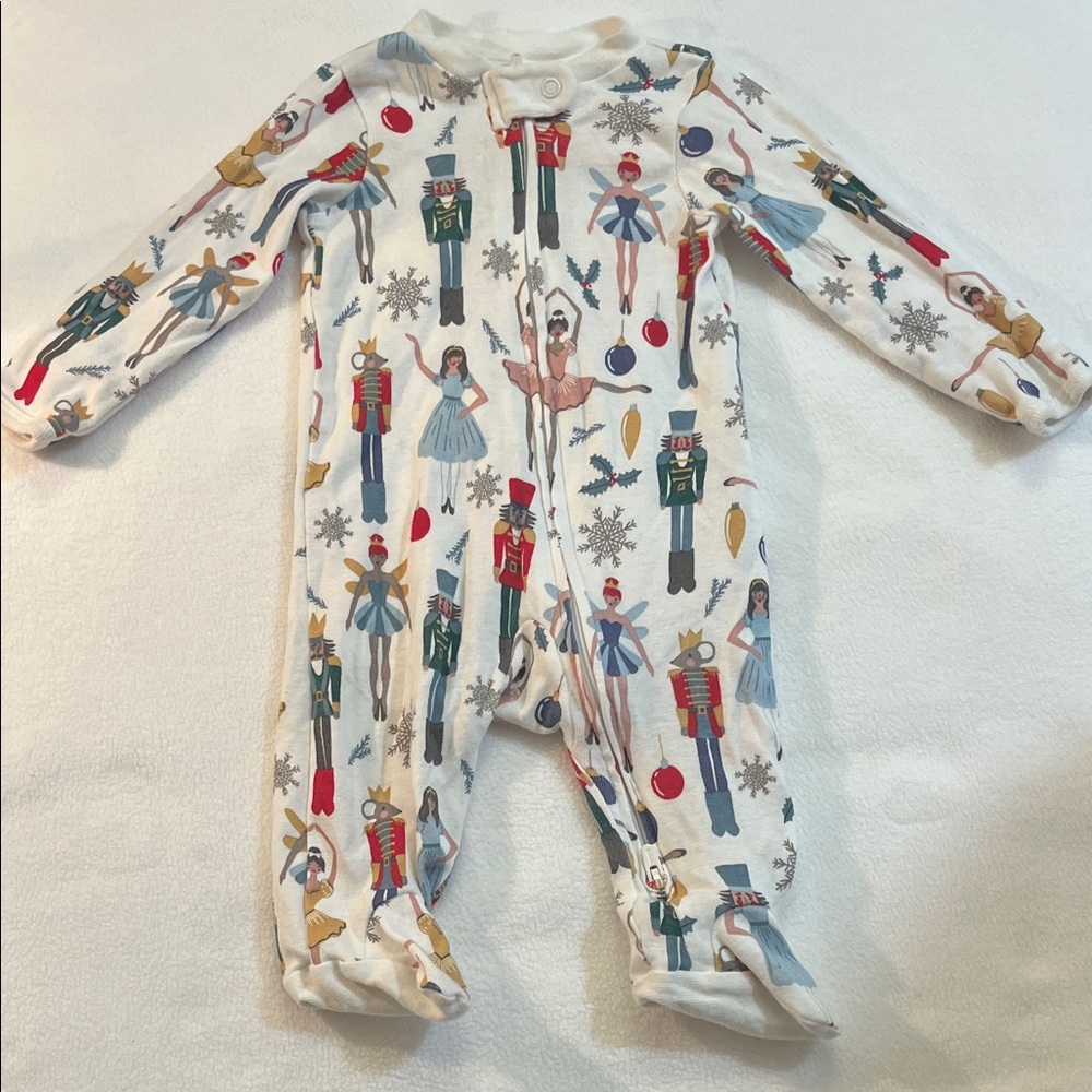 Charming Holiday Print Kids Footie Pajamas